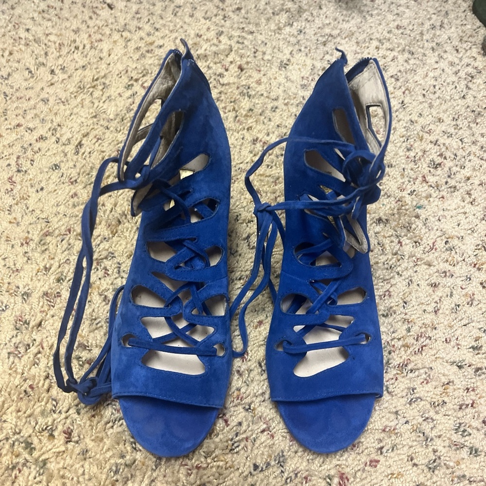 Blue Lace-Up Women's Shoes